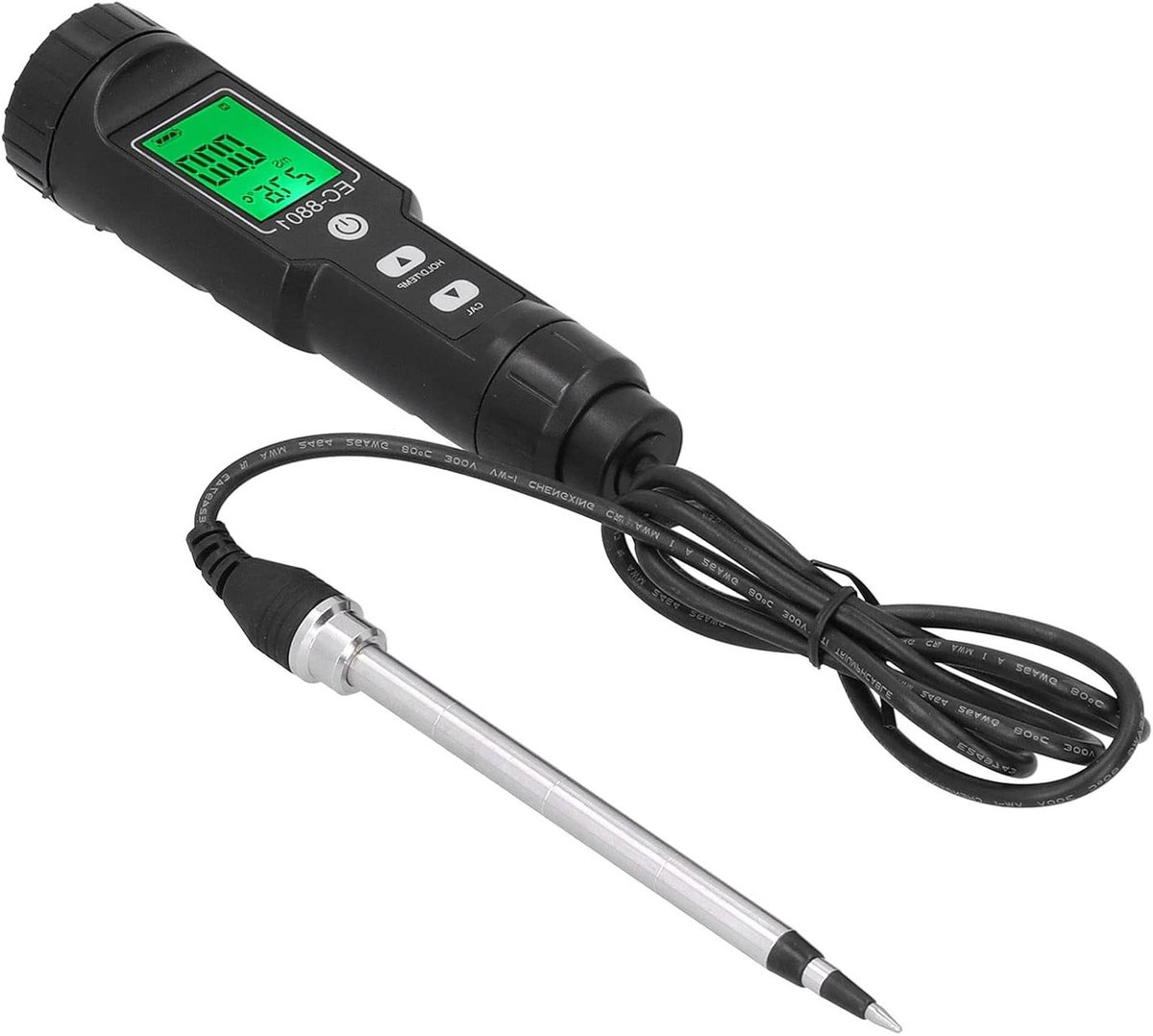 Bodem Tester - EC Meter - Planten Groei - Verwijderbare Probe - 37x150mm - Zwart