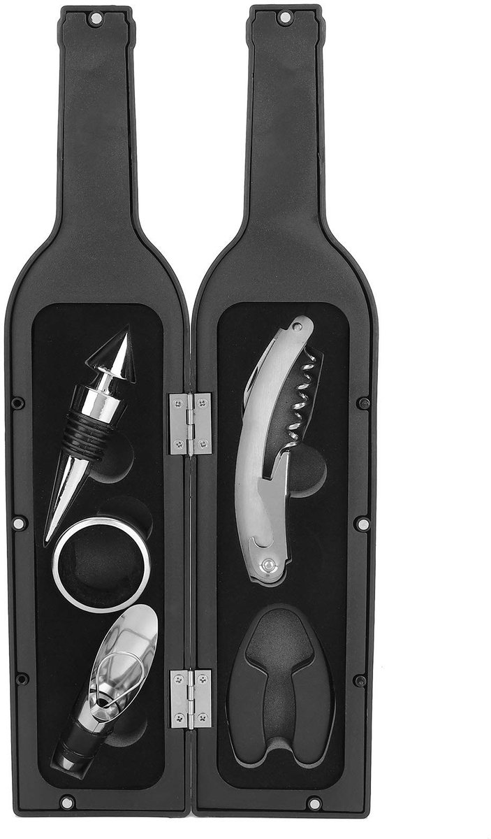 aladdien - Wijnopener Set - 5-delige Accessoires - Cadeauverpakking - Wijnaccessoires - Perfect voor wijnliefhebbers - Inclusief kurkentrekker - Ges...
