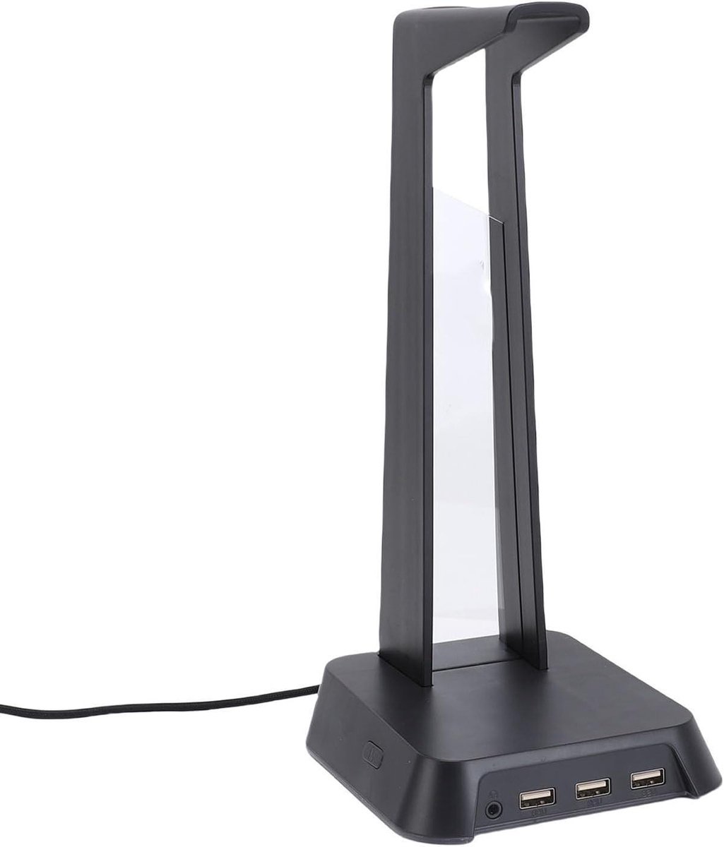 Hoofdtelefoonstandaard - Headset Houder - Gaming Setup - RGB Verlichting - 3 USB Poorten - Zwart