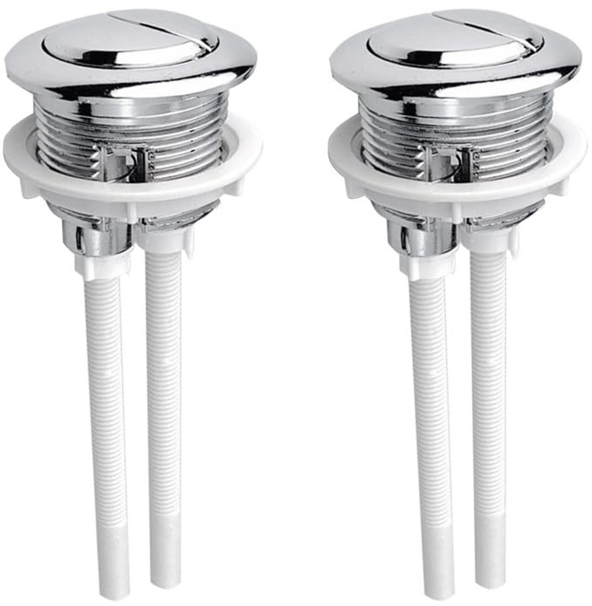aladdien - Universele Toilet Spoelknoppen - 2 Stuks - 38mm - Dubbele Spoelfunctie - Vervangingsonderdeel voor Toilet - Eenvoudige Installatie - Gesc...