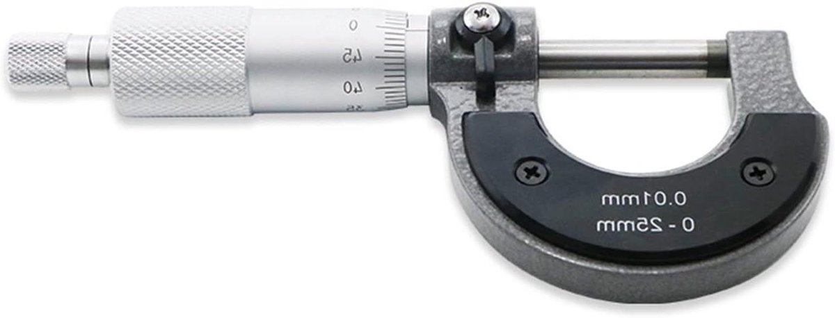 Precisie Micrometer - Meetinstrument Caliper - Externe Afmetingen Meten - IP65 Waterdicht - 0-25 mm - Zilverkleurig