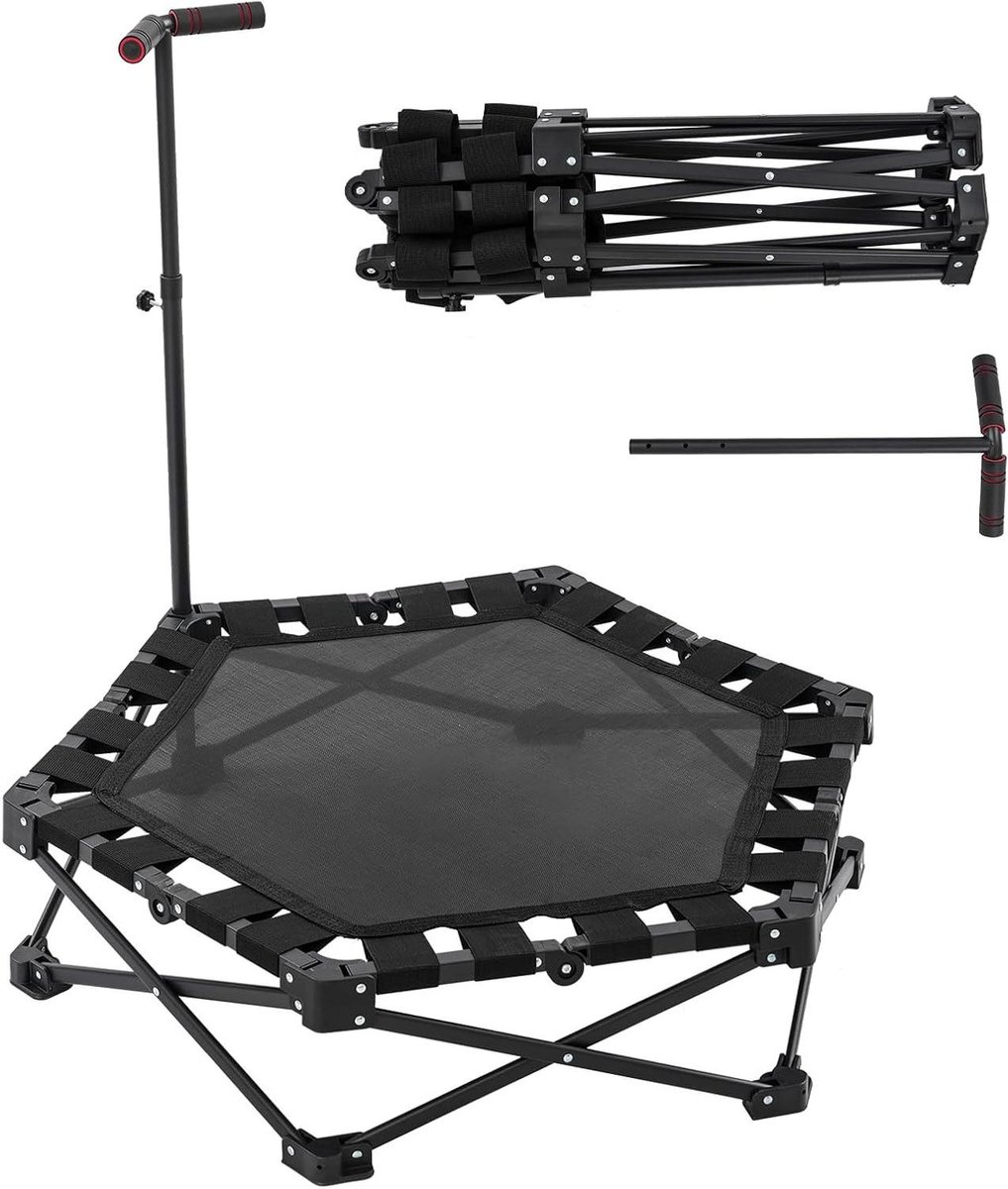 Zeshoekige Trampoline - Mini Trampoline Fitness - Indoor Fitness Training - Geluidsarme Werking - 107 x 91 x 103 cm