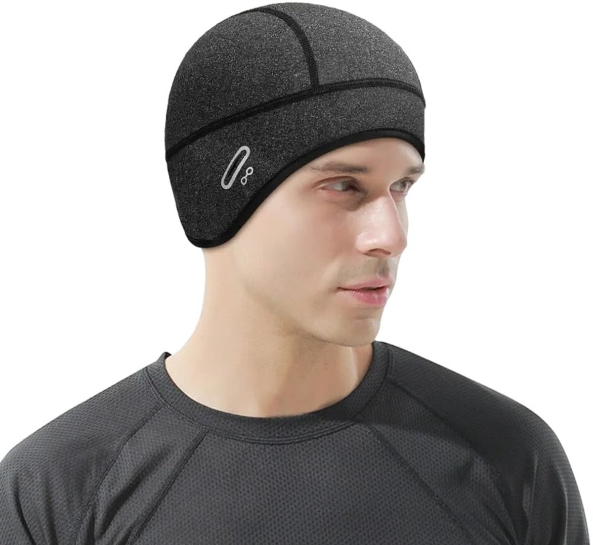 aladdien - Windproof Winter Beanie - Beanie voor Hardlopen - Comfortabel en Warm - Grijs - Ideaal voor Skiën - Geschikt voor Fietsen - Kleur Grijs