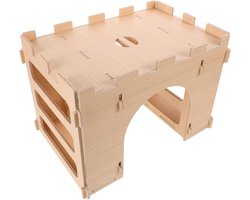Hooivoederbak Huisdieren - Hooiruif Konijn - Voer en Speelstation - Met Nestkast Functionaliteit - 31 x 21.5 x 21 cm