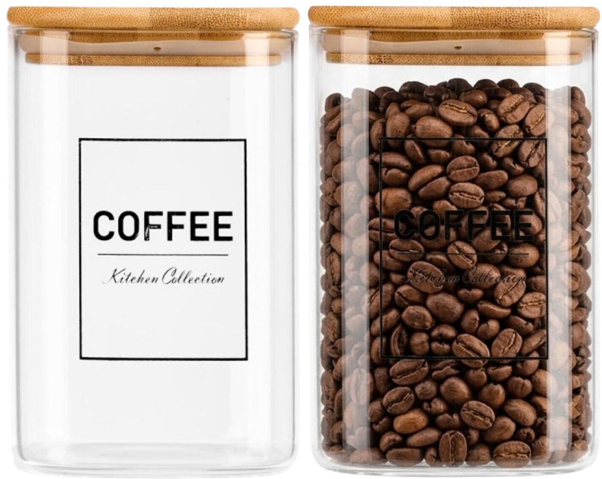 Vivalto Voorraadpot Essentials - 4x - keuken - glas - 1,2 Liter - luchtdichte deksel