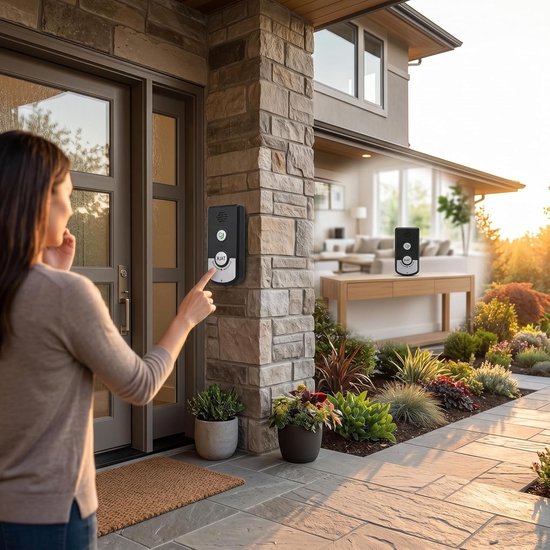 Waterdichte 2-Weg Spraak Intercom Deurbel met Lange Afstand Draadloze Communicatie en Eenvoudige Installatie — afbeelding 4