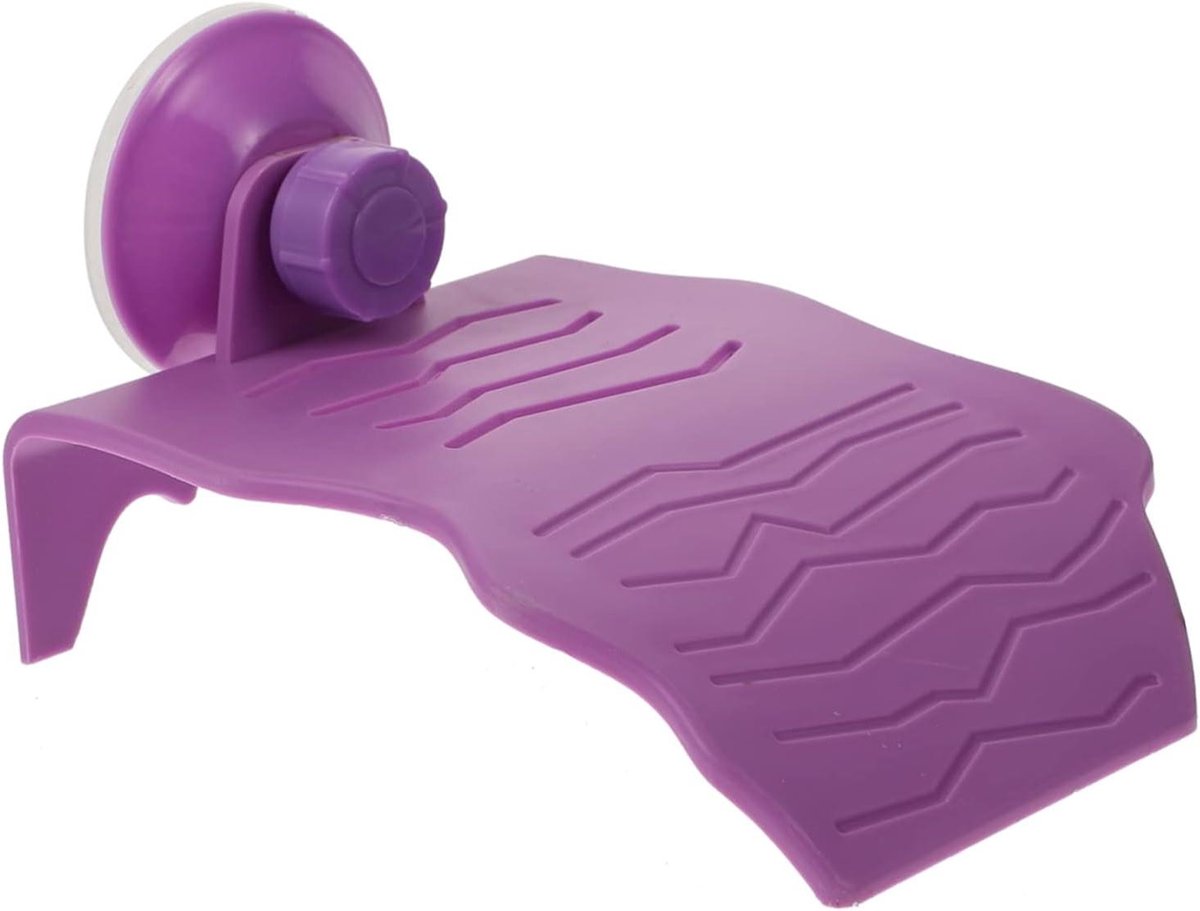 Schildpad Klimplatform - Drijvend Terras - Reptielen Verzorgen - Met Zuignap - 15 x 11 x 8.5 cm - Paars