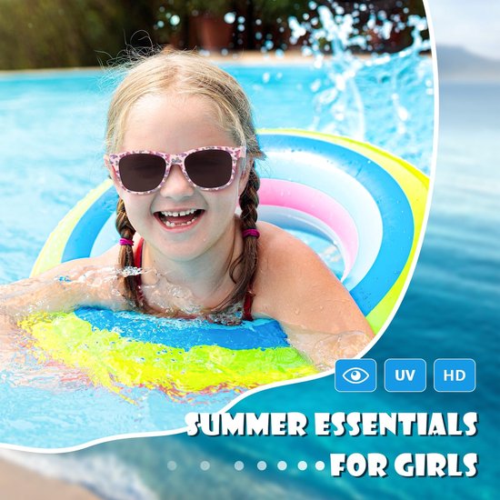 ONF3 - Kinderzonnebril - UV-bescherming - Vlinder en hart print - Zomer zonnebril - Voor meisjes en jongens - Geschikt voor 3-10 jaar van Onf3 — afbeelding 4