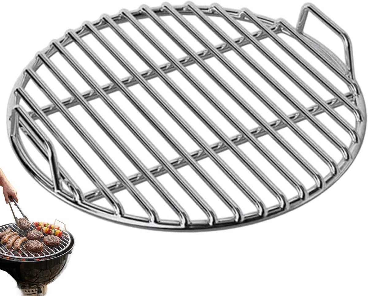 Grillrooster Rond - BBQ Rooster - Buiten Koken - Dik Roestvrij Staal - 28 cm - Zilver