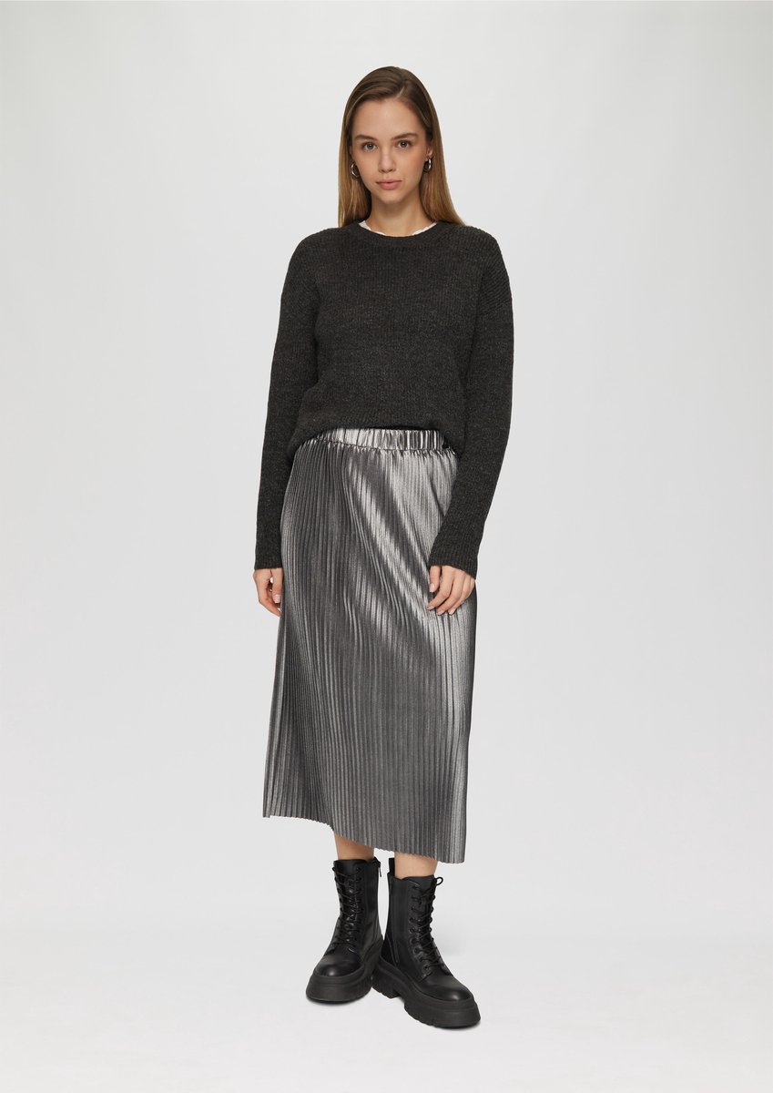 QS - female - Geplooide midirok met metallic effect