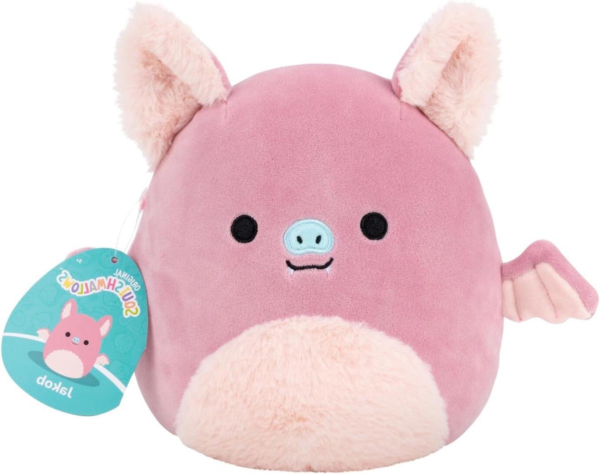 Knuffeldier Fruitvleermuis - Pluche Dier Zacht Speelgoed - Knuffelen en Verzamelobject - Superzacht Materiaal - 19 cm - Roze