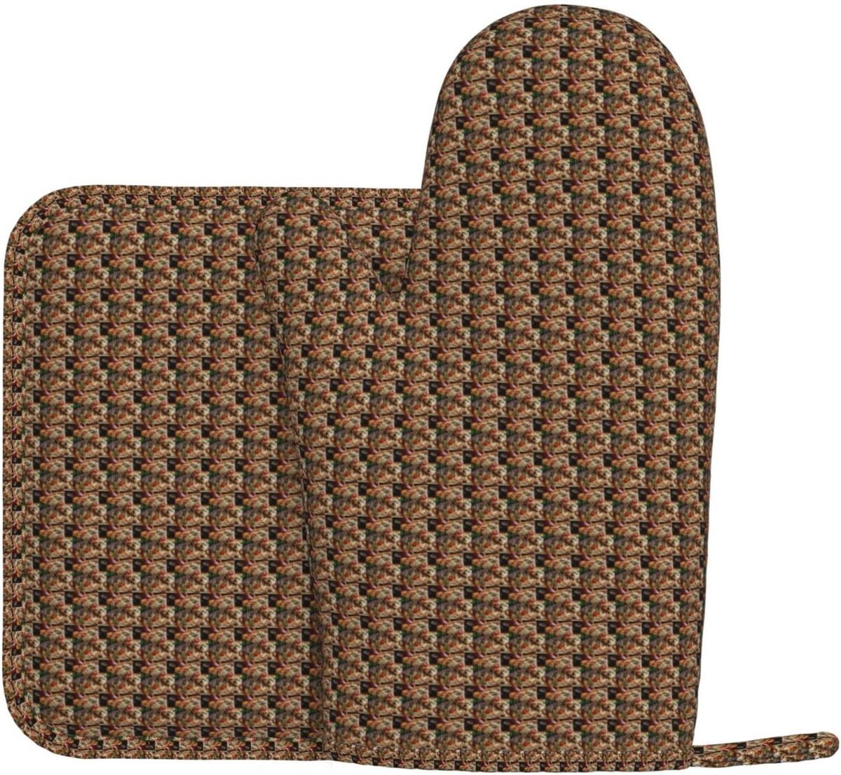 Ovenwanten en Pannenlap Set - Keukenwanten Hittebestendig - Veilig Koken - Antislip Siliconen Grip - 28 x 18 cm - Zwart