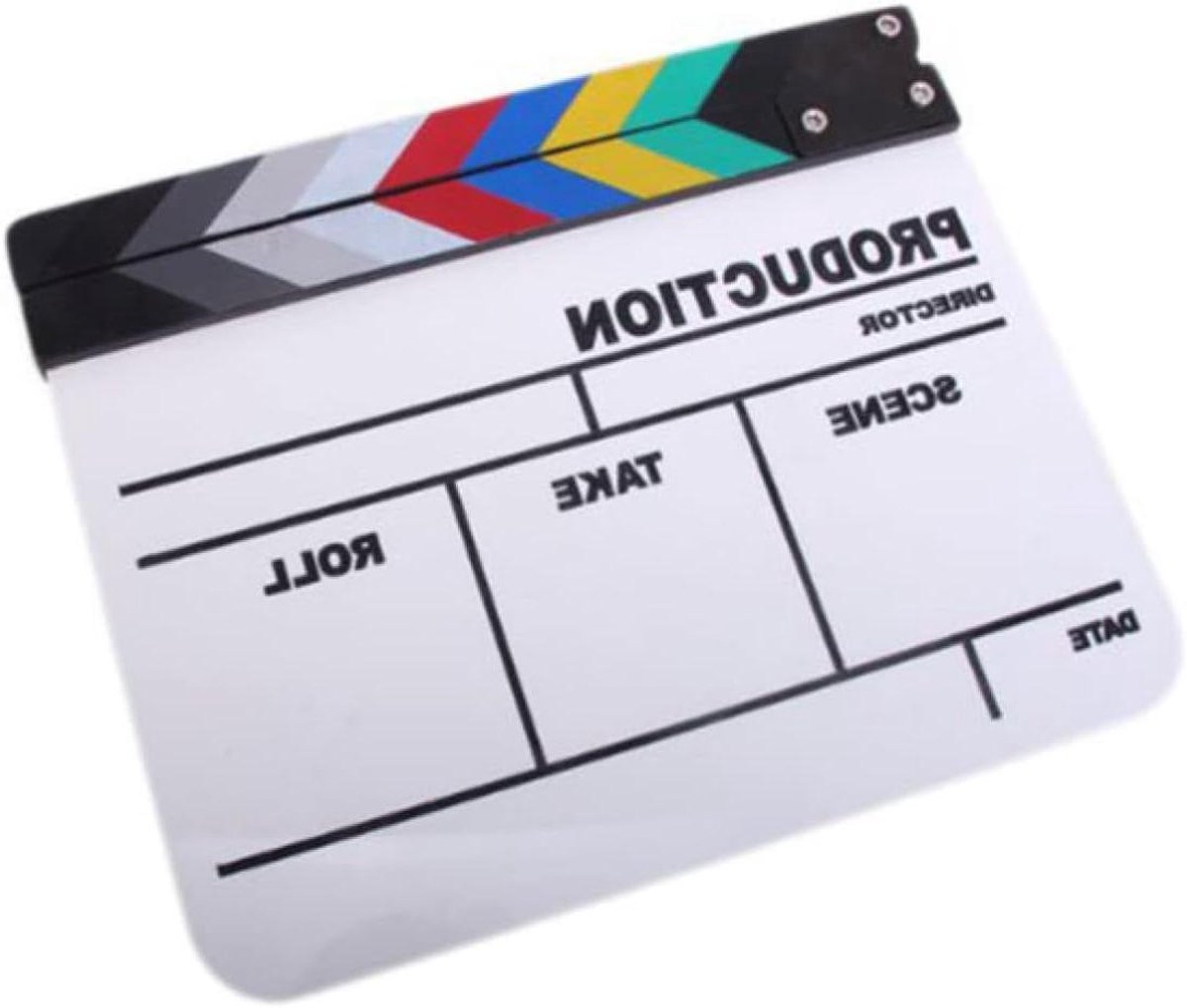 Filmklapper Leisteen - Klapbord Film - Filmproductie - Engelse Versie - 30x25 cm - Veelkleurig