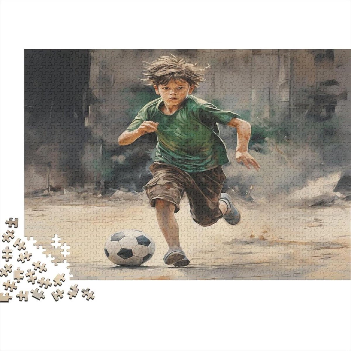 Play Football fotopuzzel zelf vormgeven - puzzel Adolescents 1000 stukjes met je eigen afbeelding maken - puzzel individueel bedrukken geschikt voor volwassenen jongens en meisjes 1000 stuks (75 x 50