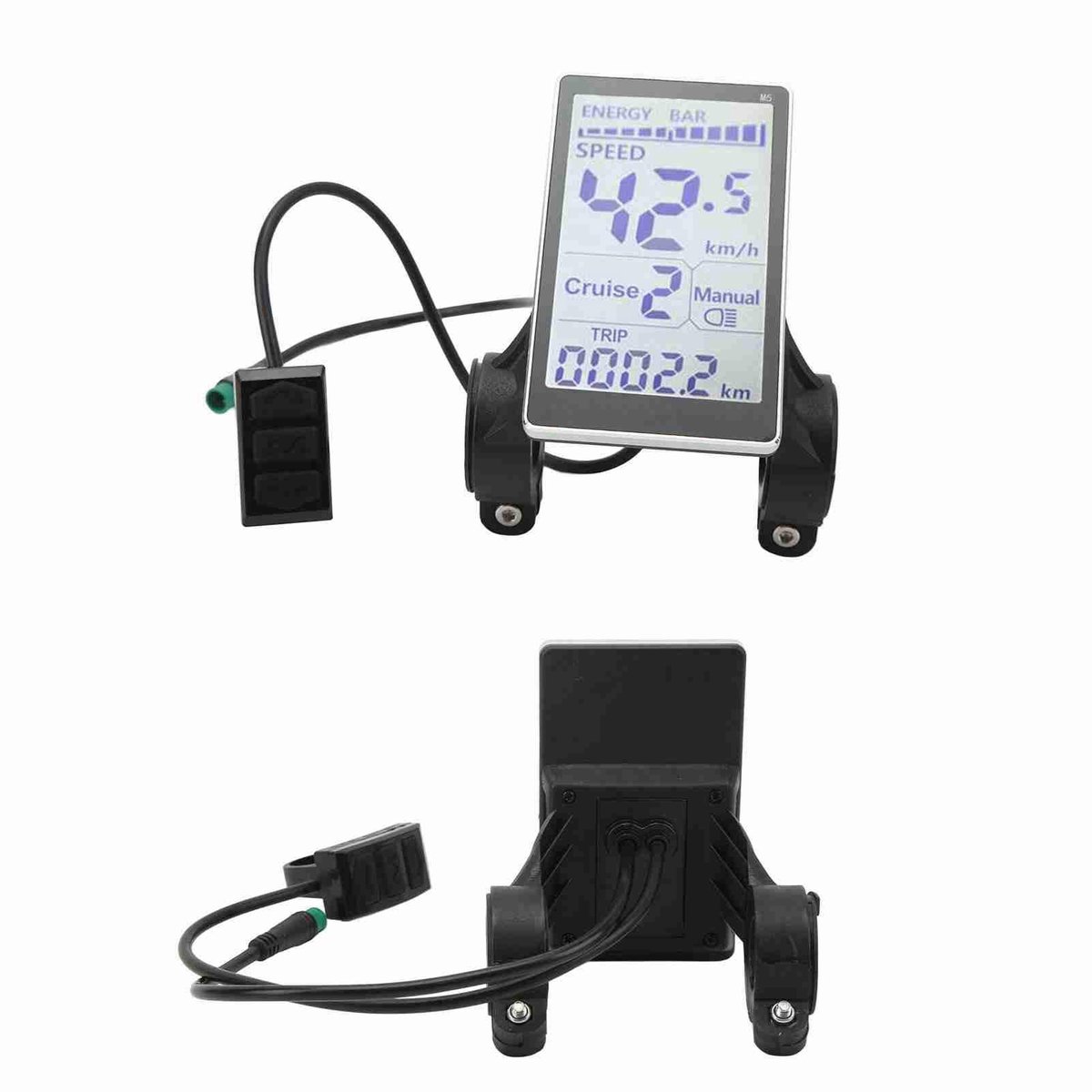 aladdien - LCD-meter elektrische fiets - Waterdicht en duurzaam - Geschikt voor E-scooter - 5-pins display - 24V-60V - Fietscomputer accessoires