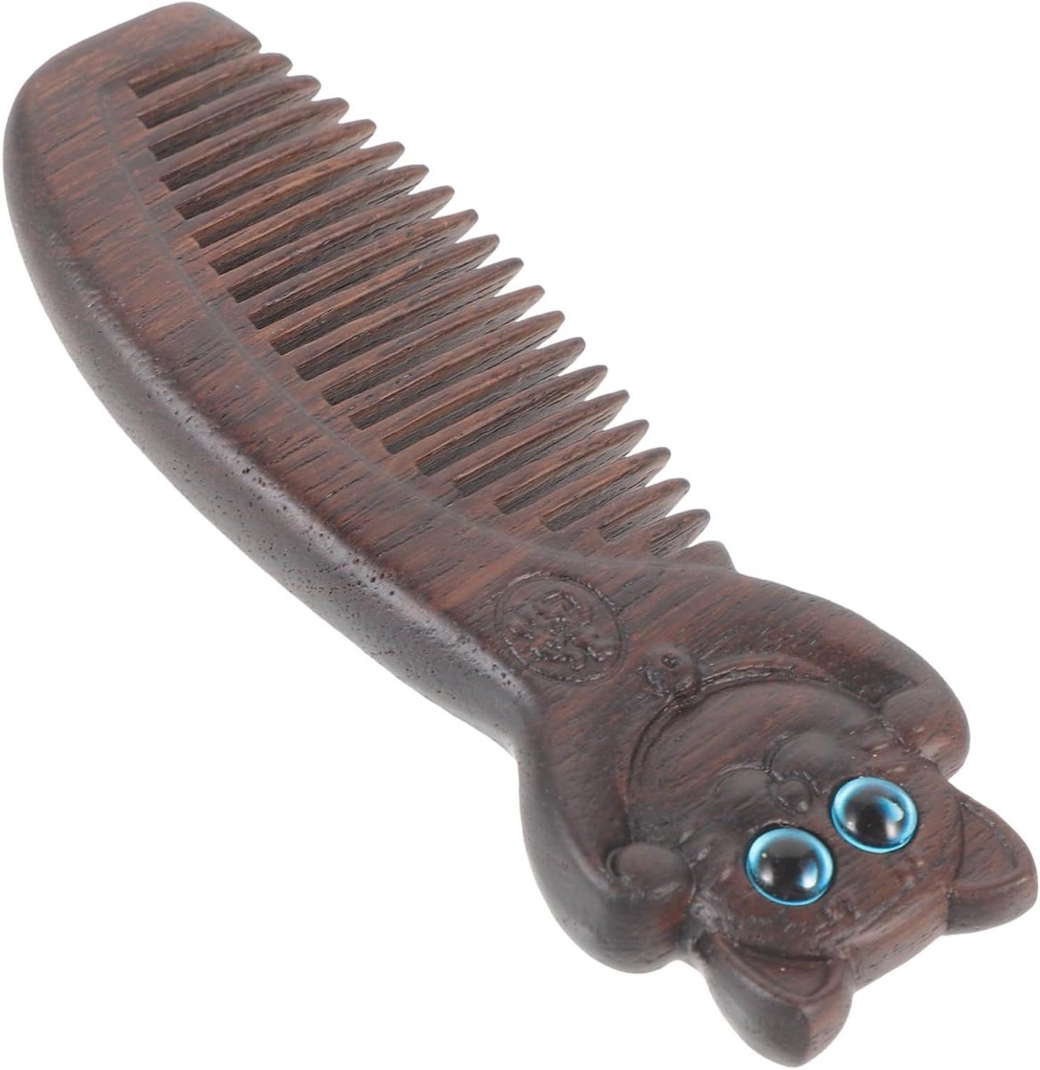 Houten Kam - Gezichtsmassager Kam - Hoofdhuid Massage - Geen Statische Elektriciteit - 10 x 3 x 0.6 cm - Zwart