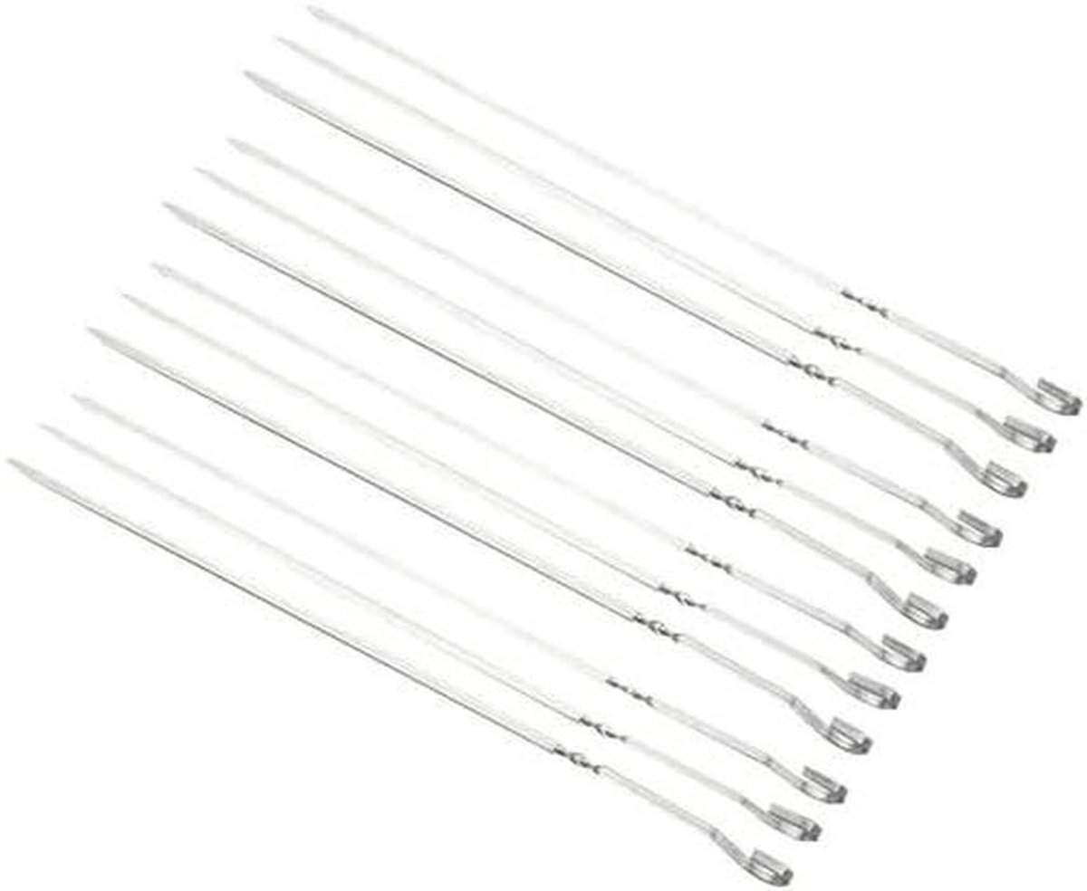 Barbecue Spiesjes - Grill Spies Rvs - Barbecue Grillen - Lange Handgreep - 35/38 cm - Zilver