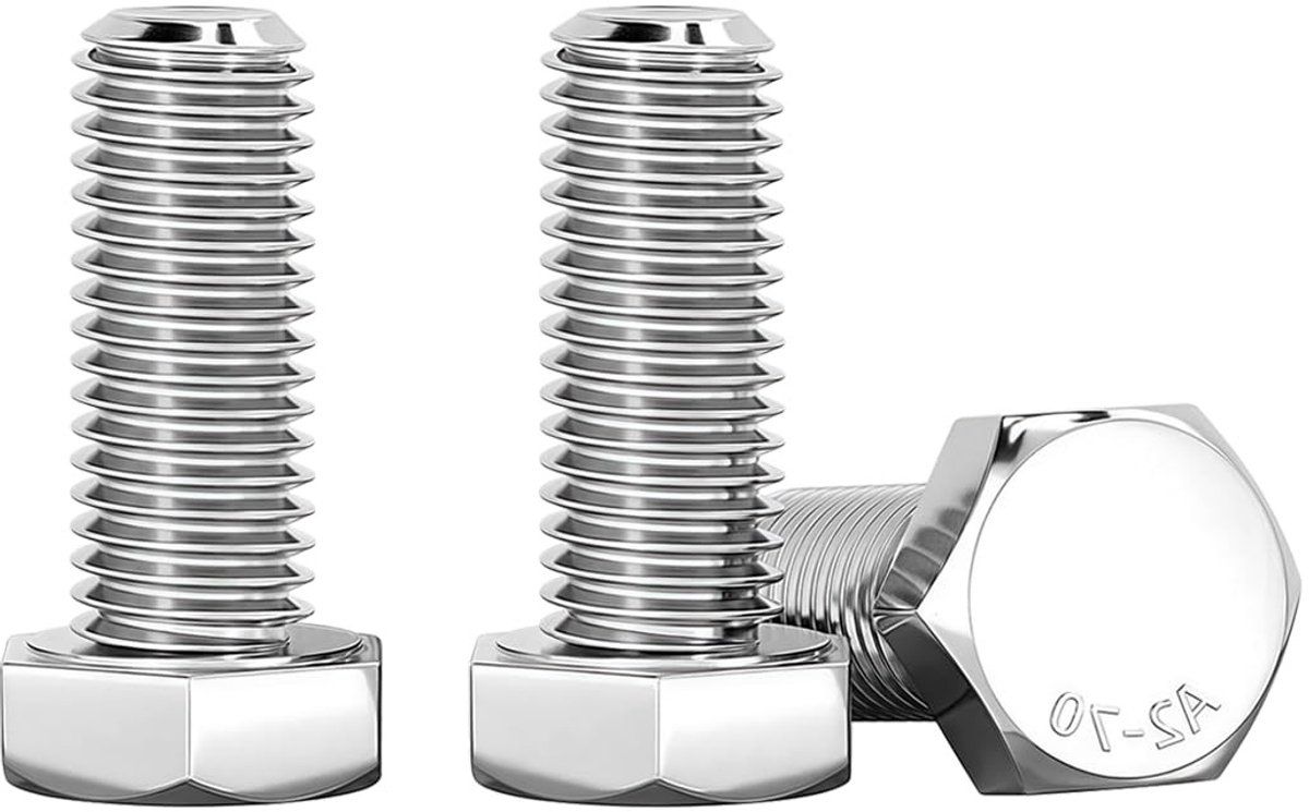 Hexagonale Schroeven M8 x 16 mm, Set van 10 Stuks, Hoogwaardige Staal, Geschikt voor Metaal, Bouw, Auto en Machines