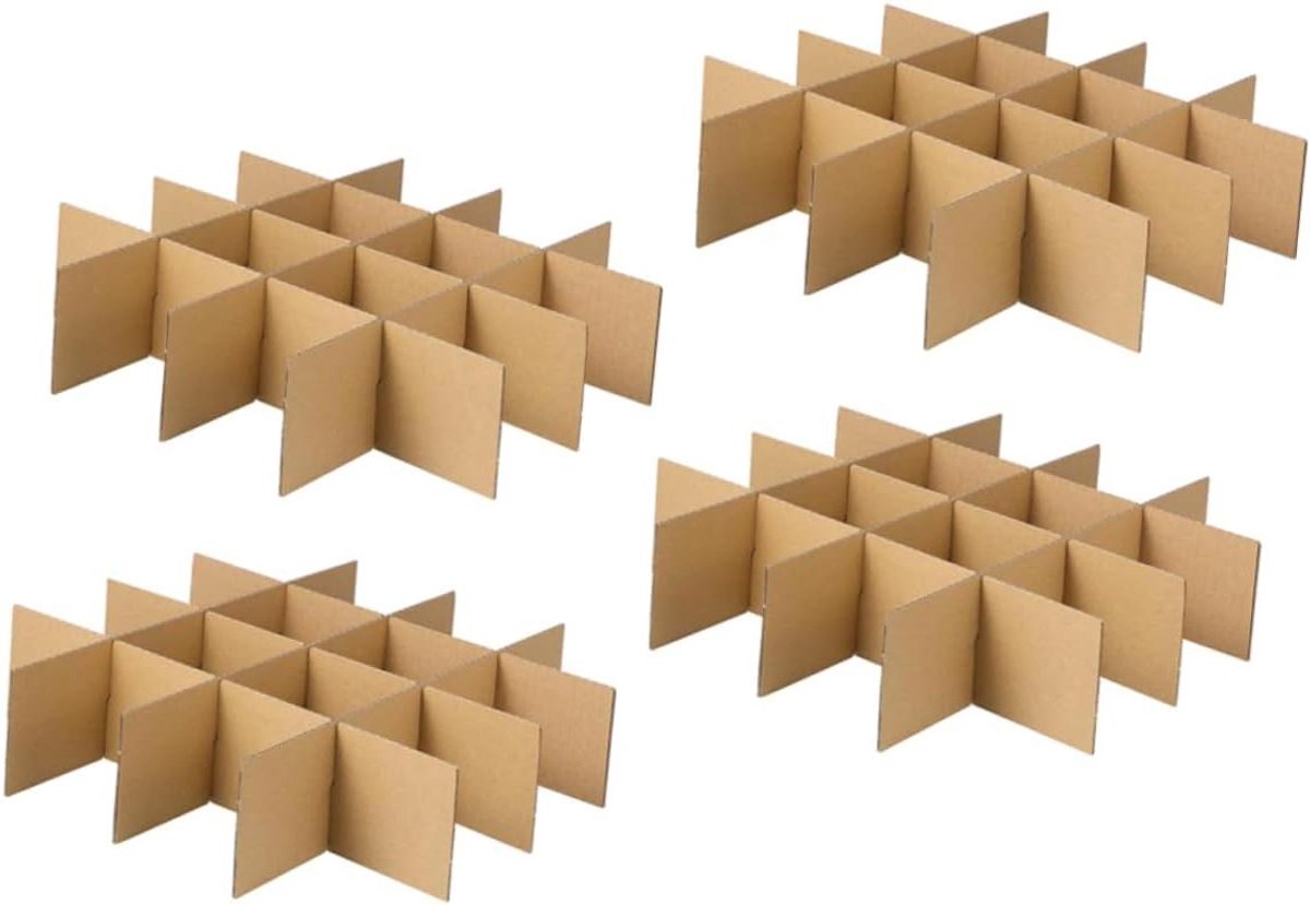 Kartonnen Scheidingswanden - Verhuisdozen Verdelers - Bescherming Breekbare Spullen - Effectieve Trillingsdemping - 33.5 cm - Lichtbruin