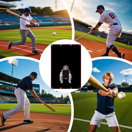 Honkbal Oefennet - Softbaltrainer Pitching Target - Sportvaardigheid Verbeteren - Schokbestendige Structuur - 4x6 ft - Meerkleurig van Merkloos — afbeelding 4
