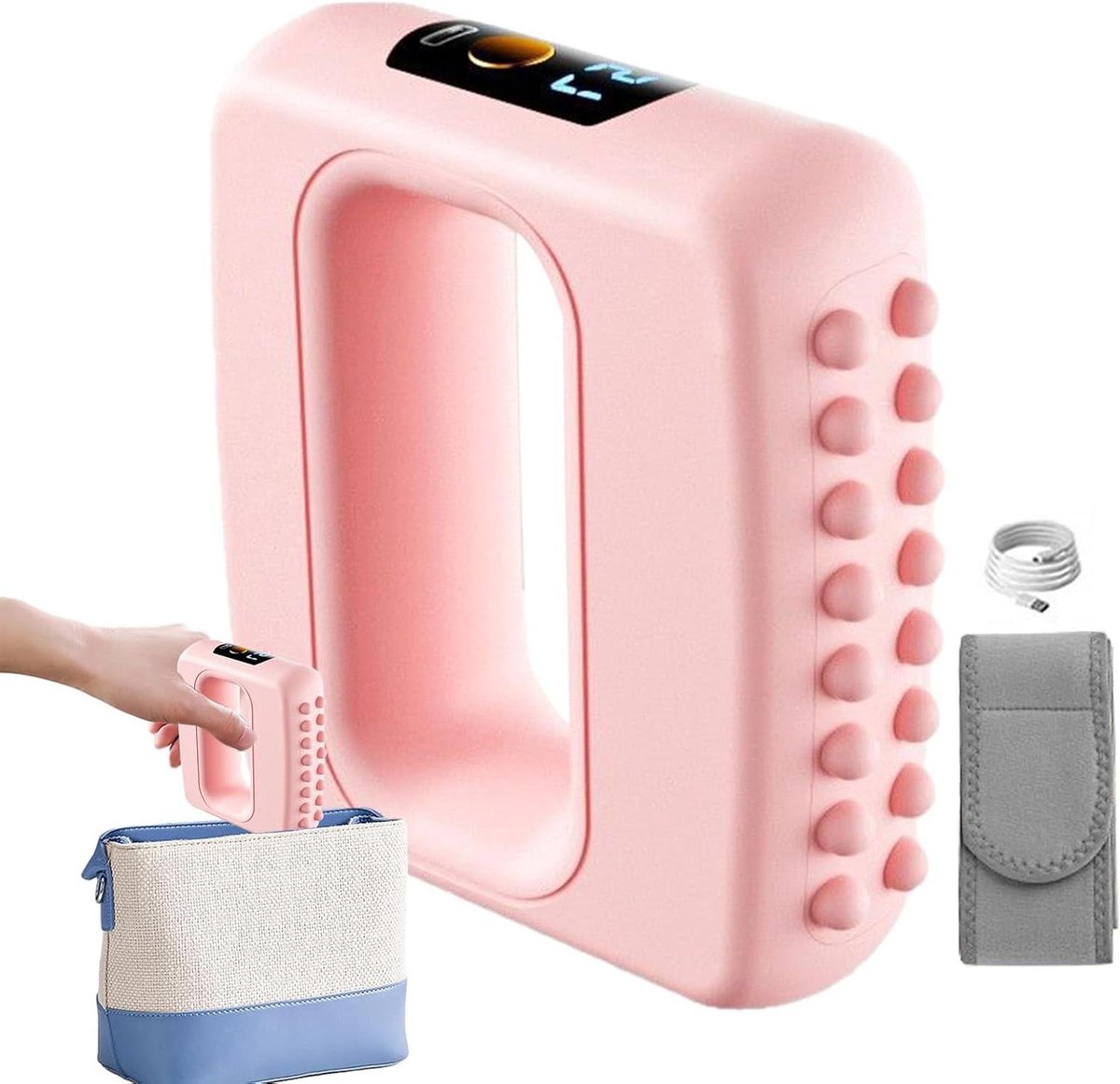 Fascia Ring - Massage Tool - Spierontspanning - 360 graden trillingen - 12.5 x 14.5 cm - Roze