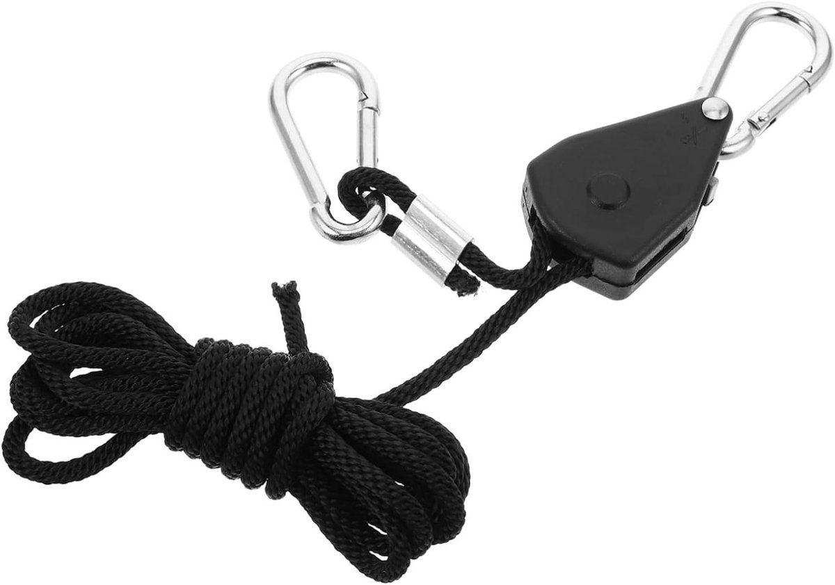 Bungee Koorden Haken - Bagage Touw Clips - Kweeklampen Ophangen - Hoog Draagvermogen - 200 cm - Zwart