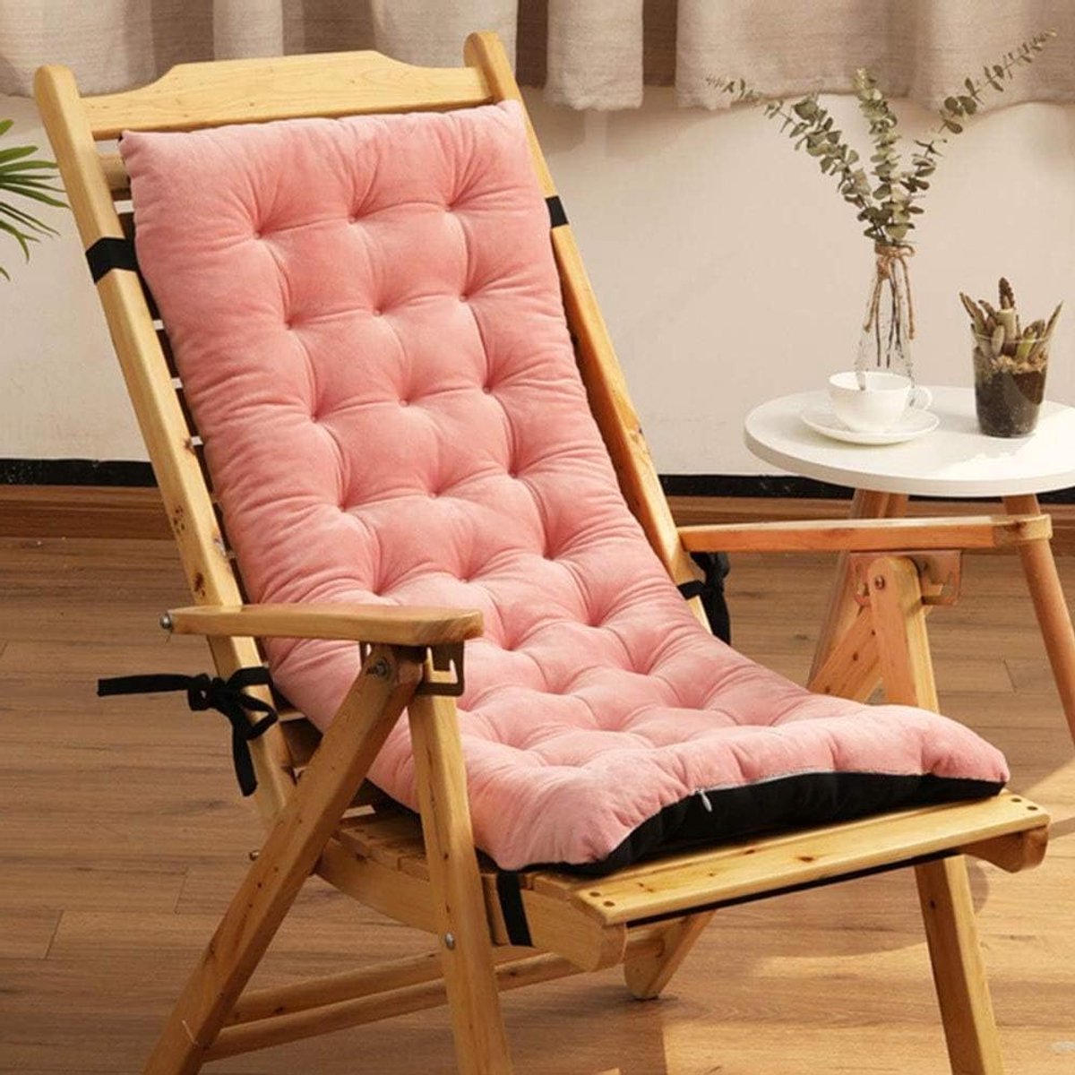 Schommelstoel Kussen - Zitkussen Tuinstoel - Comfortabel Zitten - Antislip Bevestiging - 4