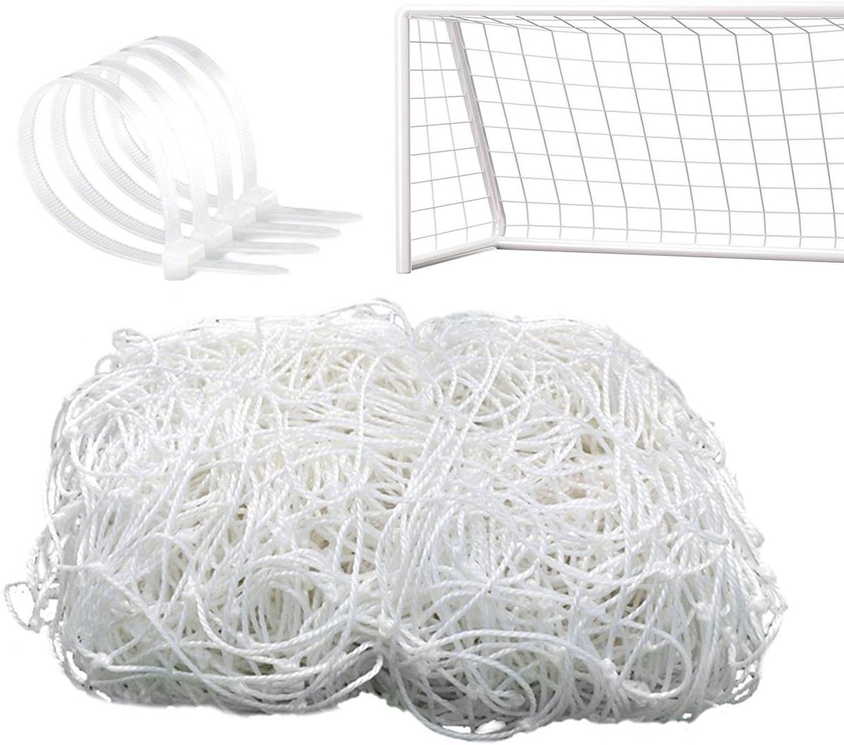 Voetbal Net Vervanging - Voetbal Doel Netting - Voetbal Training - Heavy Duty Constructie - 366 x 183 m - Zwart