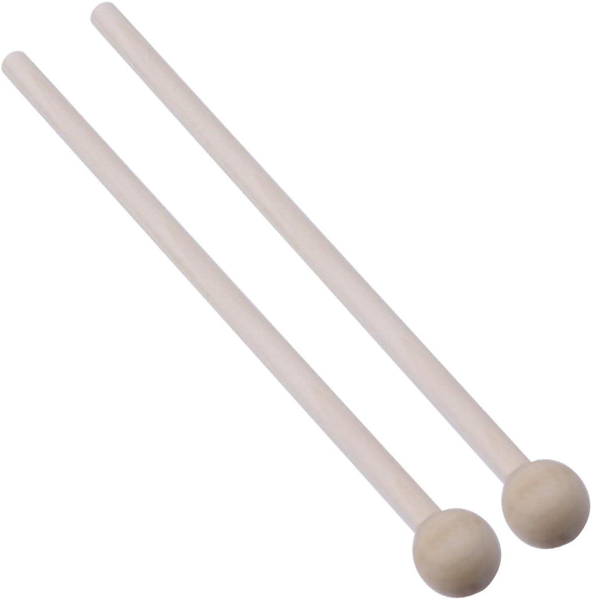Percussie Stokken - Mallets Drumstokken - Muziek Maken - Gladde Ronde Kop - 21 cm - Houtkleur