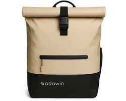BADAWIN - "Anna" 2-in-1 fietsrugzak - Zand - fietsrugzak waterdicht - fietstas bagagedrager - fietstas met haken - rolltop rugzak waterdicht - laptop fietstas - fietstas rugzak combinatie