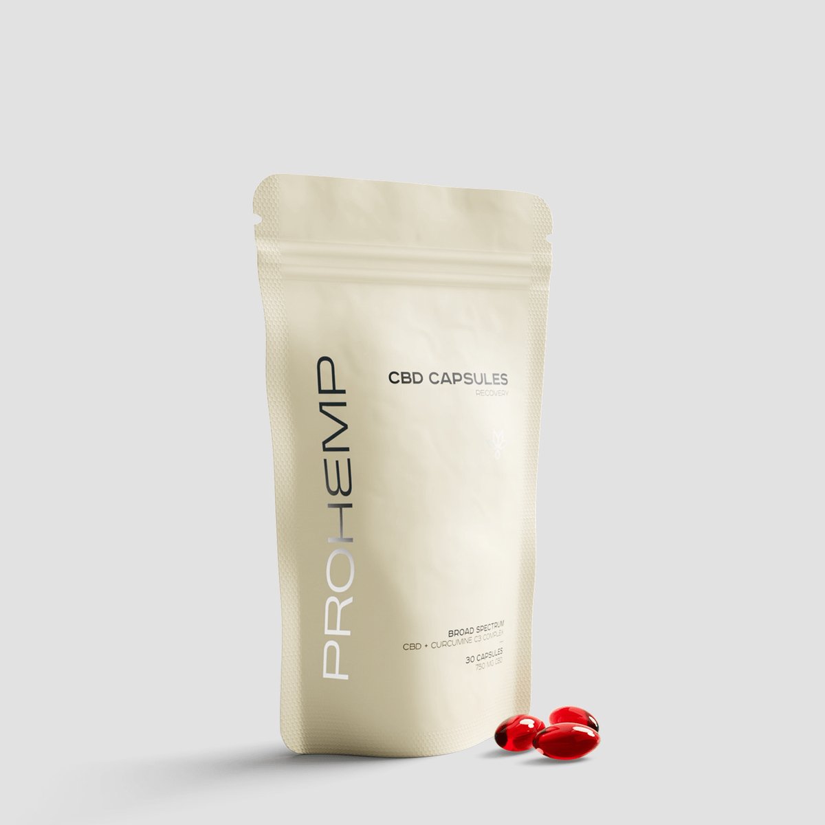 ProHemp Recovery CBD + Curcumine C3 Capsules 30 stuks – Broad Spectrum CBD Capsules met 25 mg Cannabidiol per Capsule – THC Vrij Hennepextract met Curcumine C3 Complex en MCT-Olie – CBD Supplement voor Herstel, Balans en Dagelijkse Ondersteuning