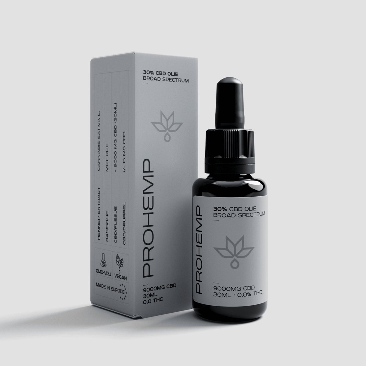 ProHemp CBD Olie 30% Broad Spectrum 30 ml – THC Vrije CBD Druppels met Cannabidiol, CBG, CBN en Terpenen – Broad Spectrum Hennepextract met MCT-Olie en Pipet – Hoogwaardig CBD Supplement voor Dagelijks Gebruik