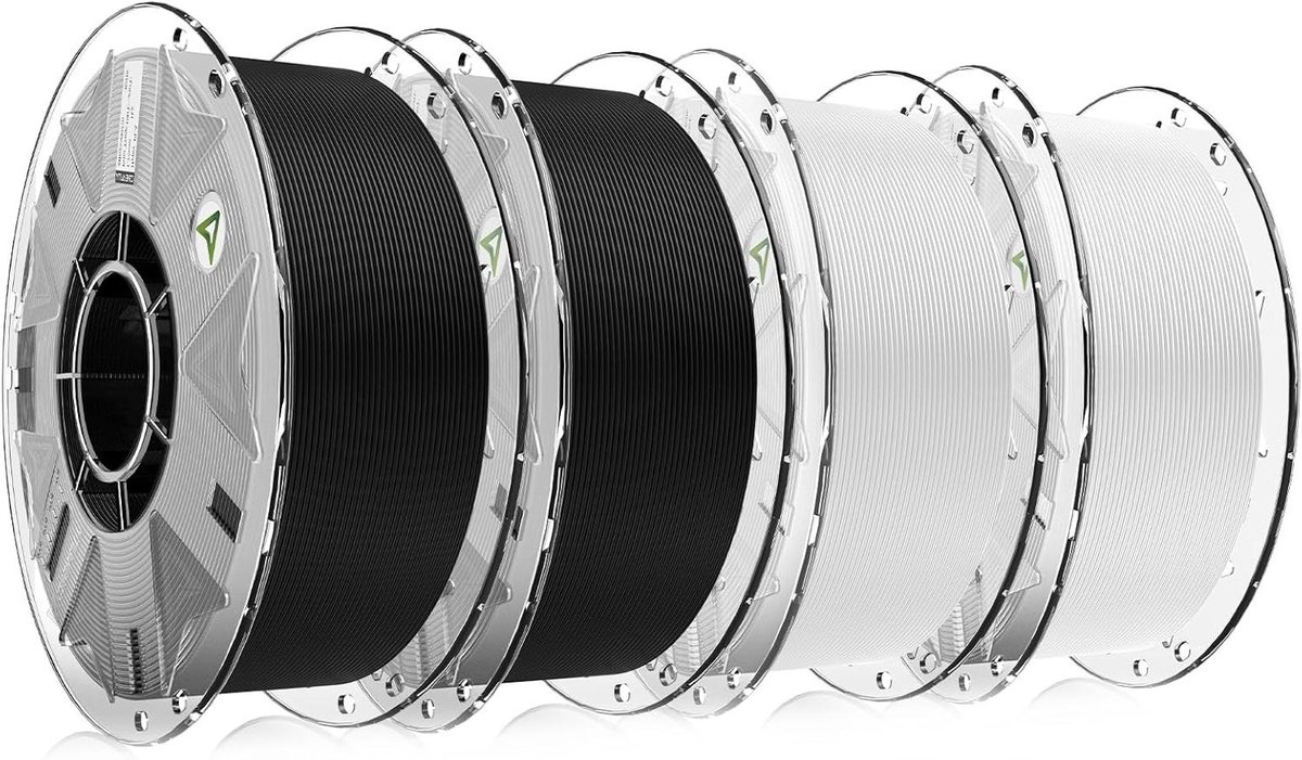 3D Printer Filament - PLA Draad - Hogesnelheid Printen - RFID Intelligent - 4 kg - Wit Zwart