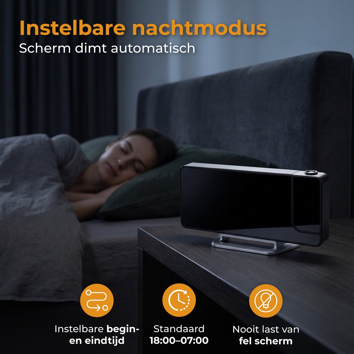 Nuvance Digitale Wekker met Projectie - Digitale Klok Slaapkamer - Snooze Functie - Wekkers Digitaal - Alarmklok — cadeau in Elektronica - foto 6