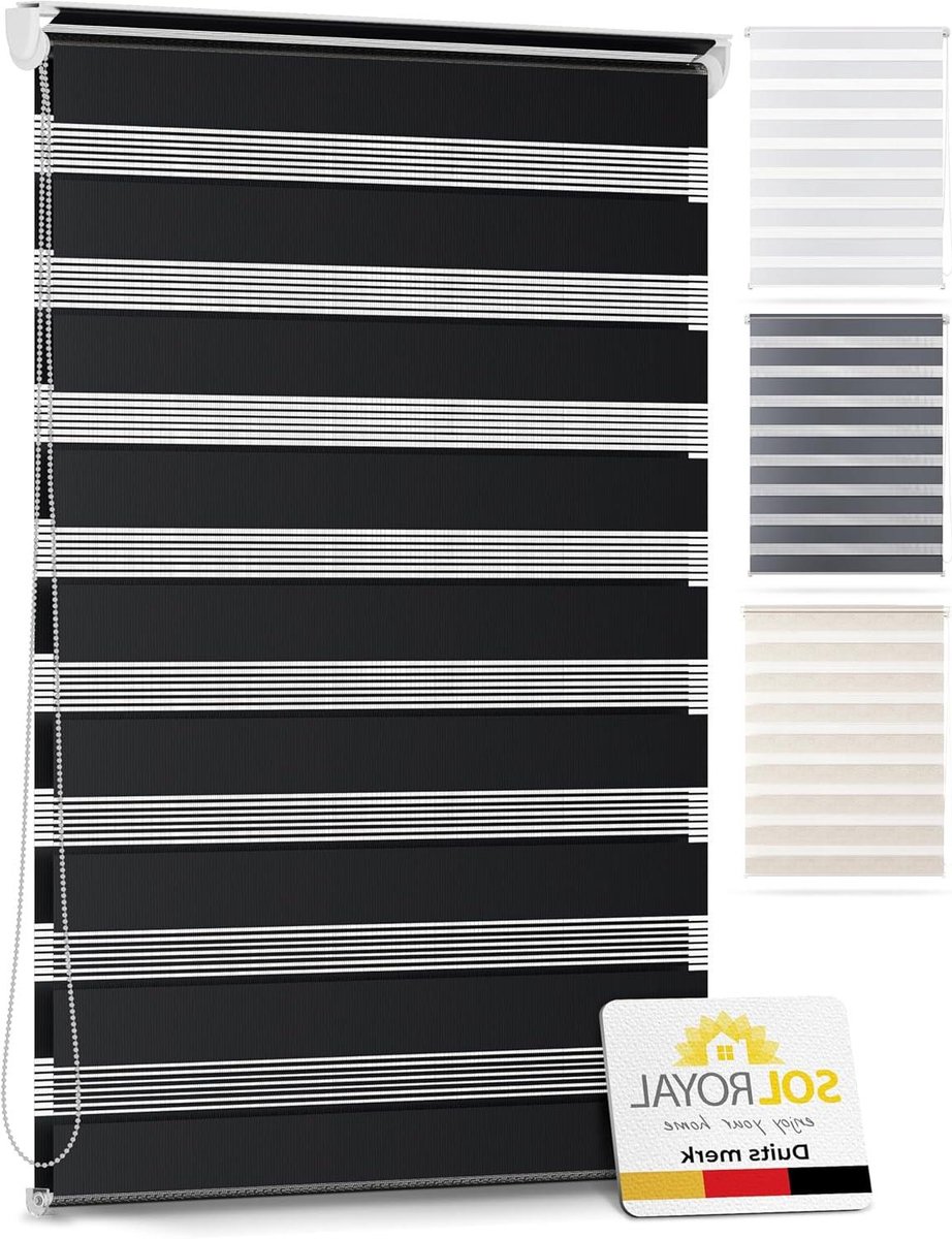 Dubbel Rolgordijn - Duo Gordijn - Privacy Zonwering - Montage Zonder Boren - 55x150 cm - Z