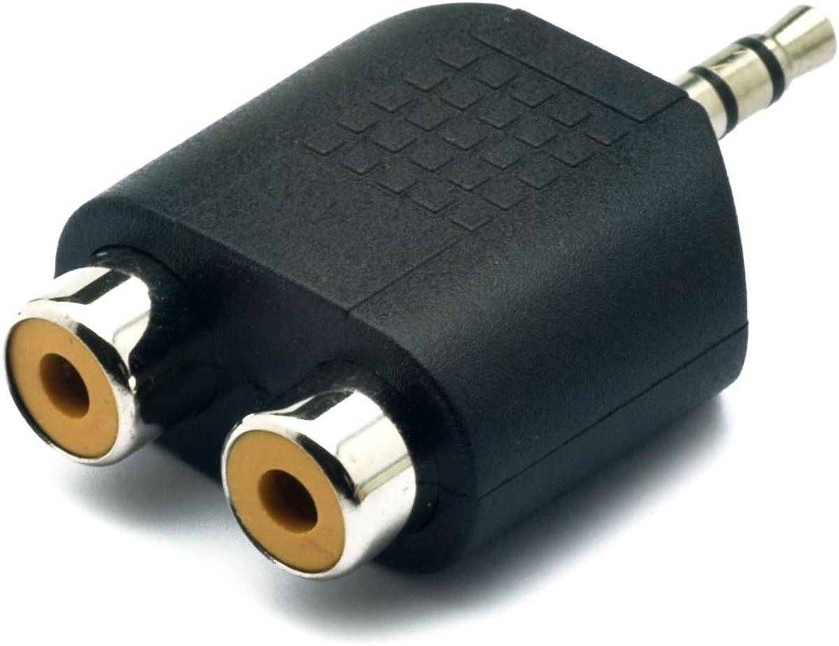 Audio Adapter - Stereo Plug - Muziek Streamen - Afgeschermde Connectoren - 2 RCA - Zwart