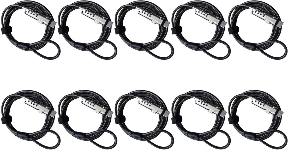 USB Wachtwoord Beveiliging - Anti-diefstal slot - Laptop Beveiligen - Anti-diefstal functie - 10 stuks - Zwart