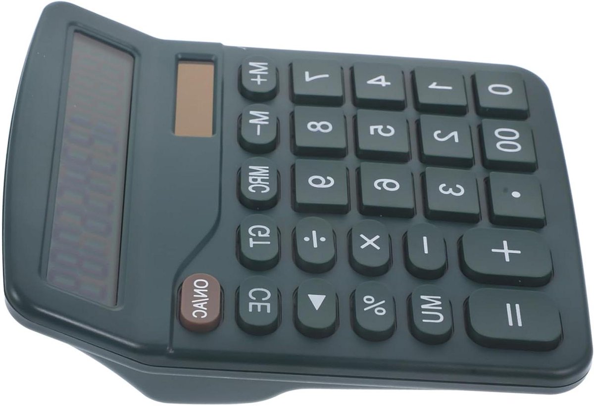 Grote Knop Rekenmachine - Desktop Calculator - Studeren en Kantoorwerk - Compact en Lichtgewicht - 14.5 x 12 cm - Donkergroen