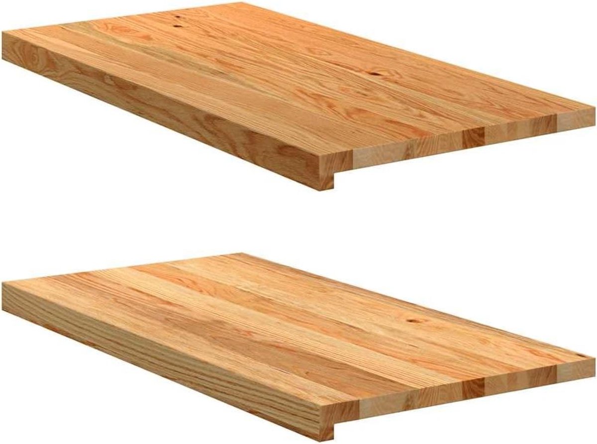 Houten Vensterbanken - Raamplaten - Interieur Decoratie - Massief Eikenhout - 80x40x2 cm - Lichtbruin