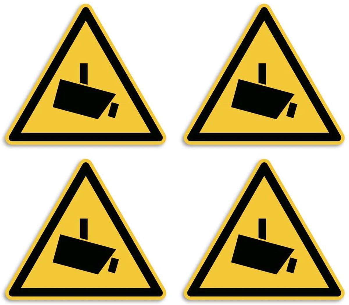 Bewakingscamera Stickers - Veiligheidsmarkering - Veiligheid Aangeven - Waterdicht en UV-bestendig - Ø 10 cm 4 stuks - Zwart Wit