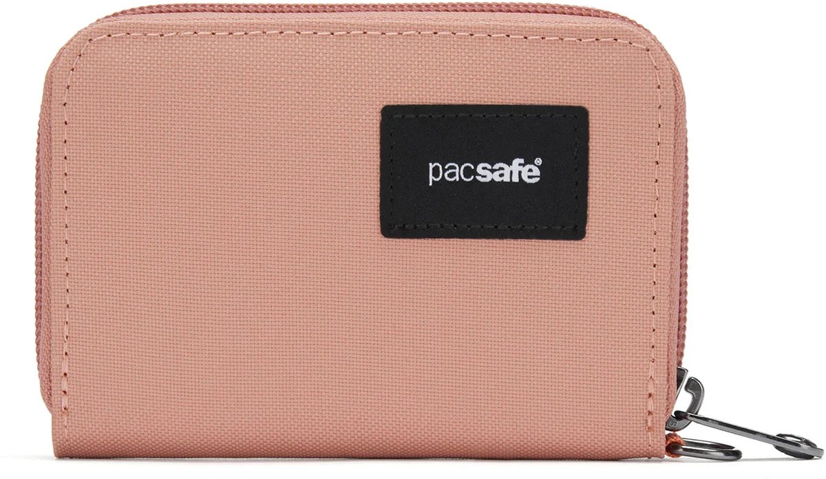 Pacsafe Portemonnee - 11 x 8 x 2 cm - Pasjeshouder - RFID-blokkerend - Beveiligde Portemonnee - Anti-diefstal Pasjeshouder - Gerecycled Polyester - Roze