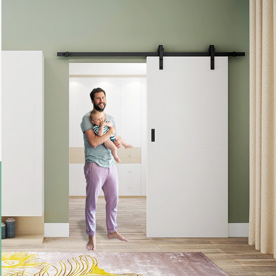 4goodz Loftdeur Schuifdeurrails 183 Cm Met Soepele Rollen 4goodz Loftdeur Schuifdeurrails 183 Cm Met Soepele Rollen