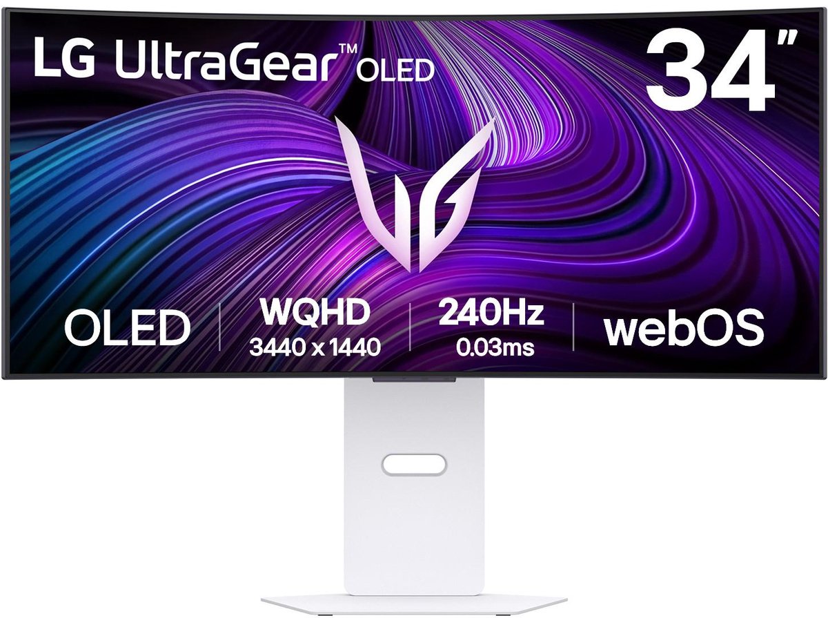 LG UltraGear OLED 34GX90SA - Ultrawide Gaming Monitor - HDR 400 - 240hz - USB-C 65w - RJ-45 - WebOS - 34 inch - LG - €784,99