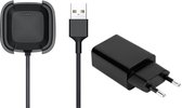 Oplader met adapter geschikt voor FitBit Versa 2 - Strap-it Oplaadkabel - charger - lader