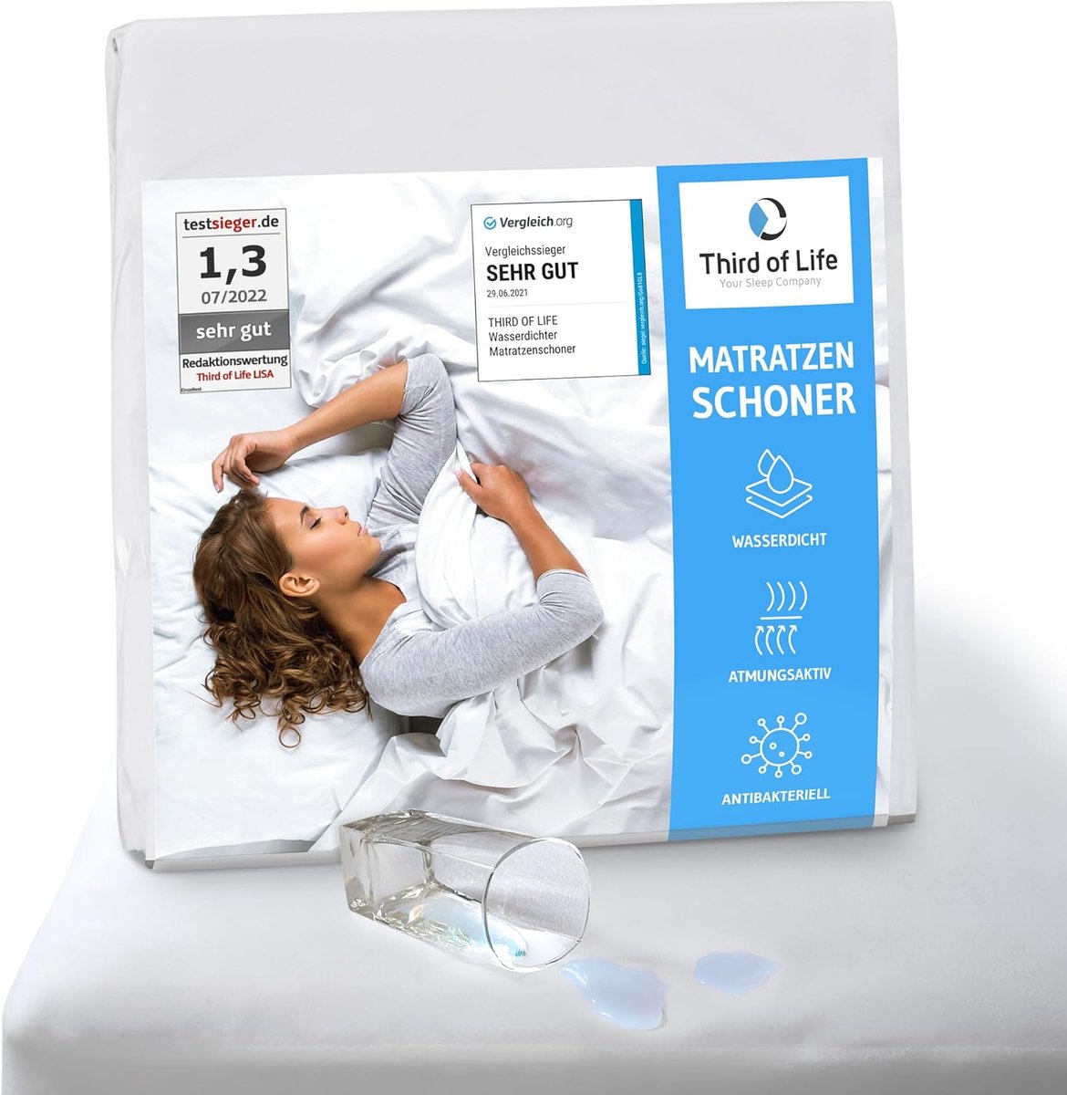 Matrashoes - Beschermer Molton - Matras Beschermen - Waterdicht Ademend - 90x200 cm - Wit