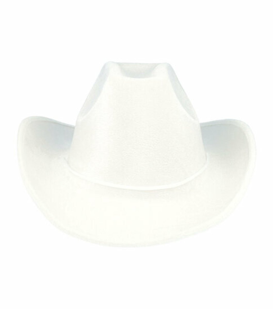 Haarsoires Cowboyhoed - Western Hoed - Velvet - One Size - Wit - Cowboy Hoed - Dames & Heren - Festival Carnaval Themafeest