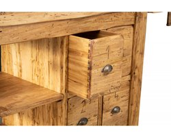 BISCOTTINI Werkbank - Werktafel - Massief Lindenhout - Natuurlijke Afwerking - Hoge Tafel - 184x92x74 cm - Voor Atelier Of Keuken