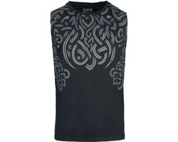 Black Premium by EMP zwart tanktop met Noors ornamentenprint - Heren - S