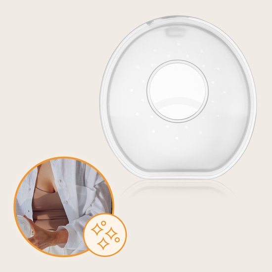 LIONELO Milky Simple - Melkcollectoren set 2 stuks - 2x60 ml - BPA-vrij - Past in beha - Maataanduiding - Herbruikbaar - Steriliseerbaar van LIONELO — afbeelding 4