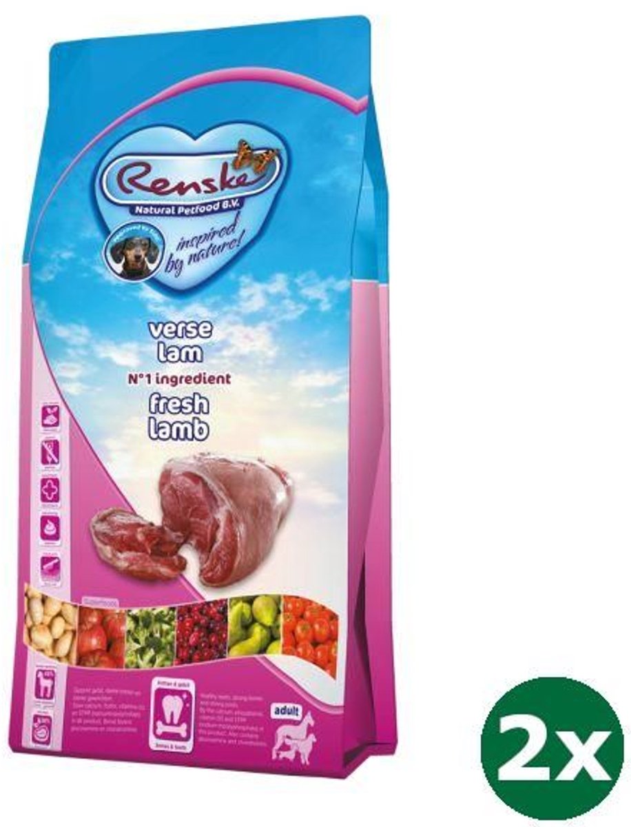 Renske 2x6,5 kg Renske super premium adult lam graanvrij hondenvoer